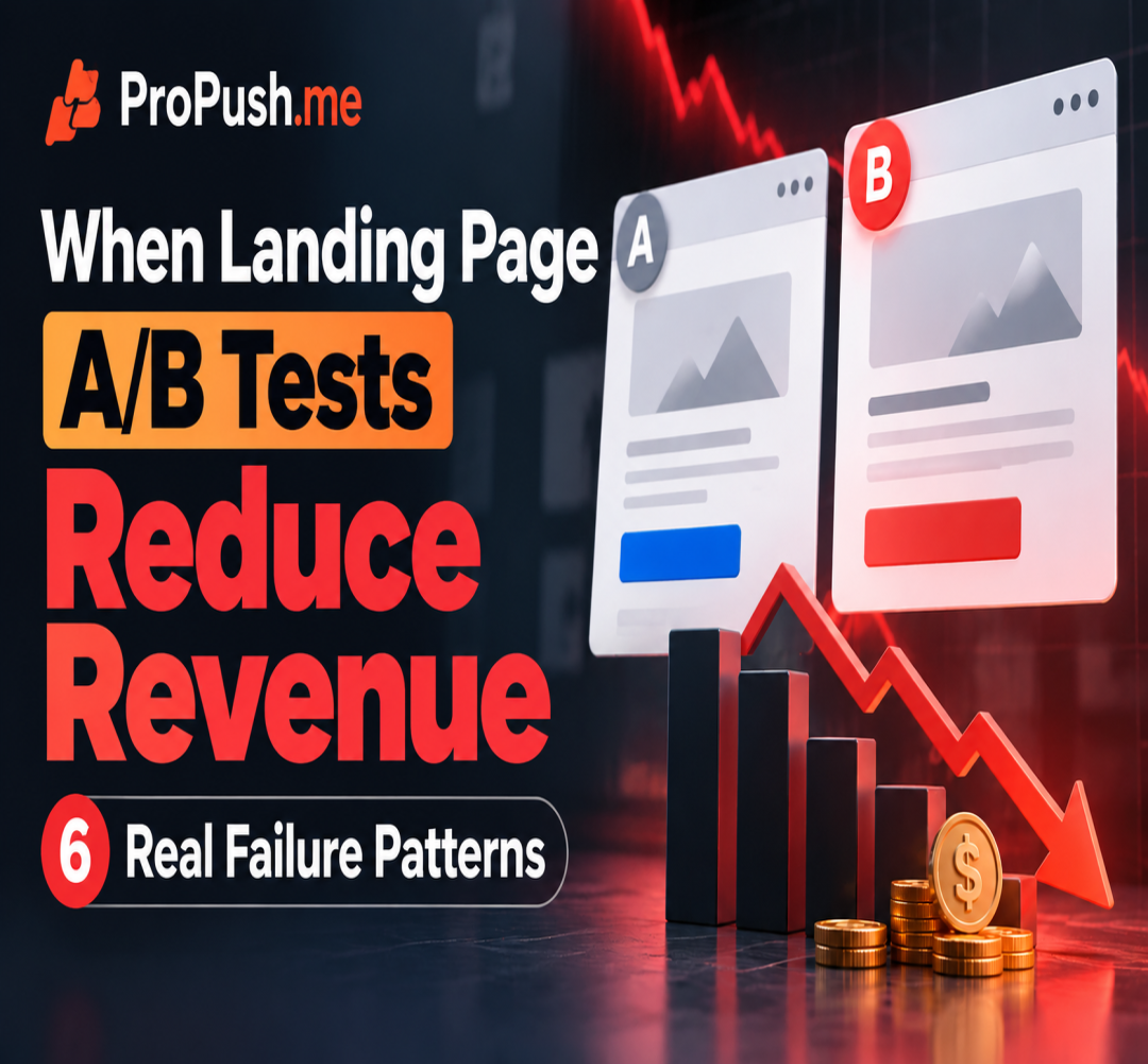 When Landing Page A/B Tests Reduce Revenue: 6 Real Failure Patterns
